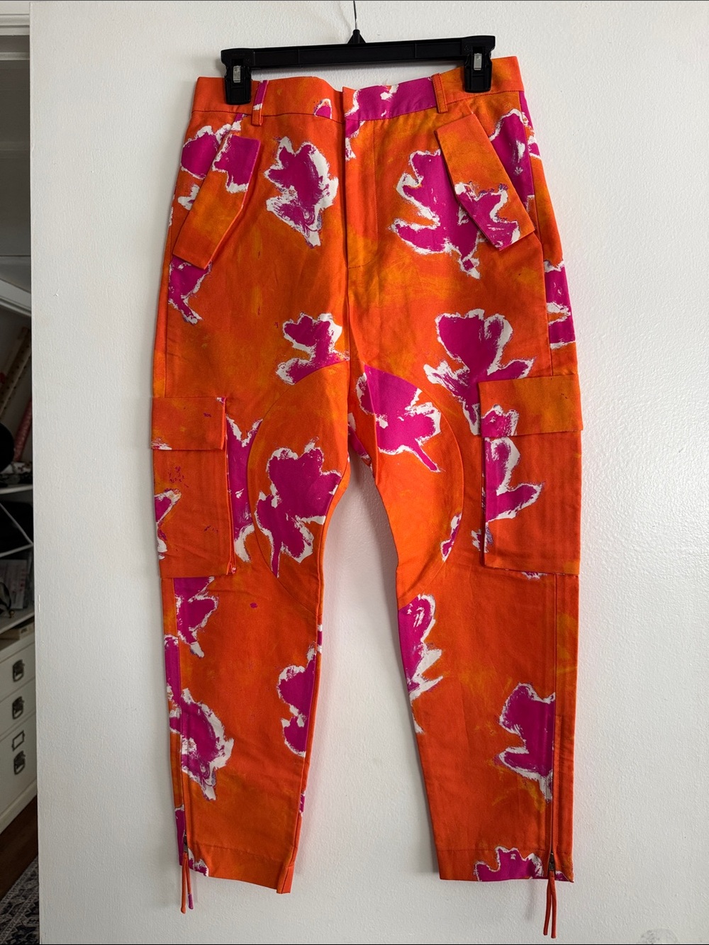 Prabal Gurung Orange Pink Floral Pants